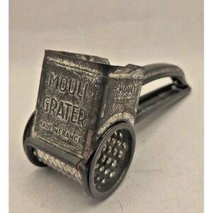 Antique Vintage MOULI Rotary Hand Cheese Grater Red Handle Made in France